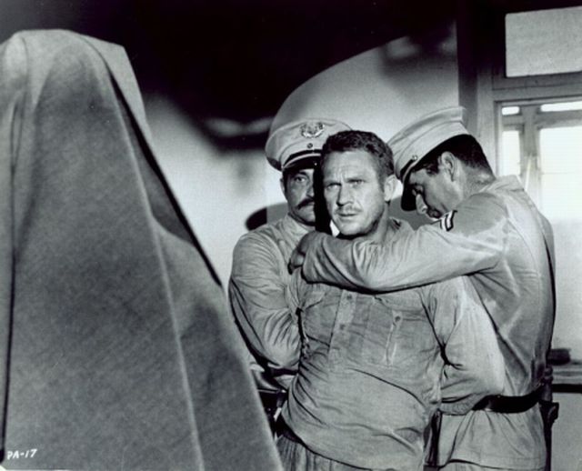 McQueen (as Papillon).
Captured at the convent.